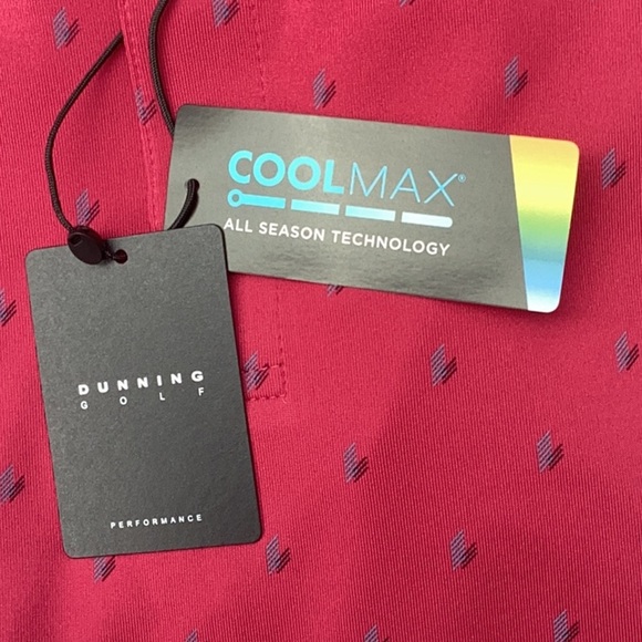 DUNNING NWT  GOLF FENTON JERSEY MENS POLO SHIRT COOLMAX ALL SEASON POPPY  XL - Picture 9 of 12